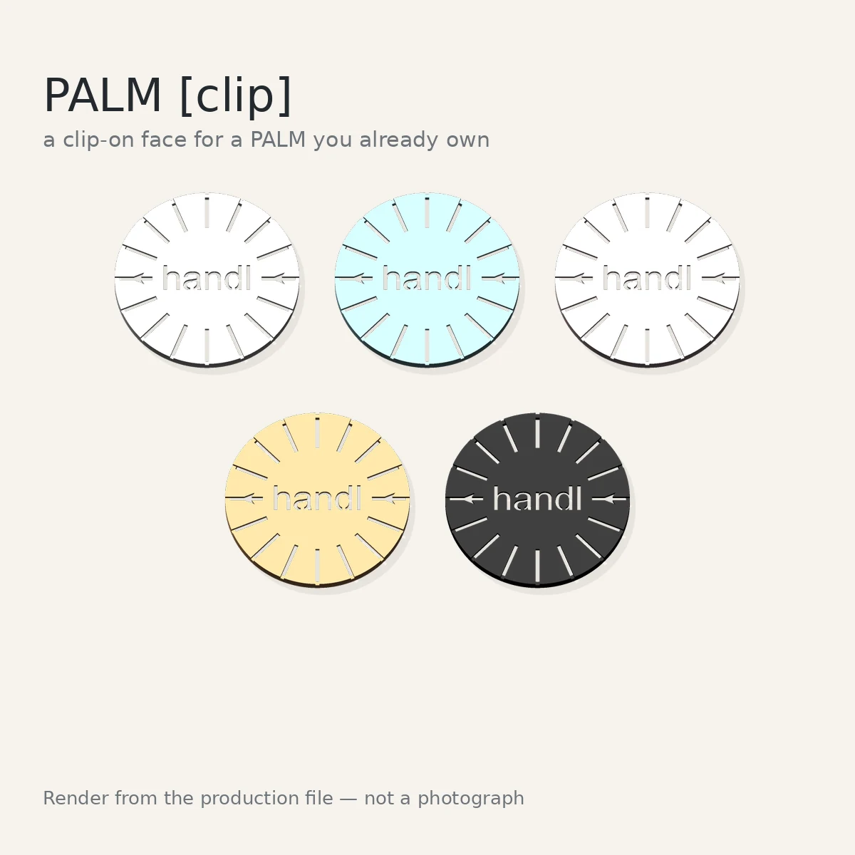 PALM [clip] · clip-on face